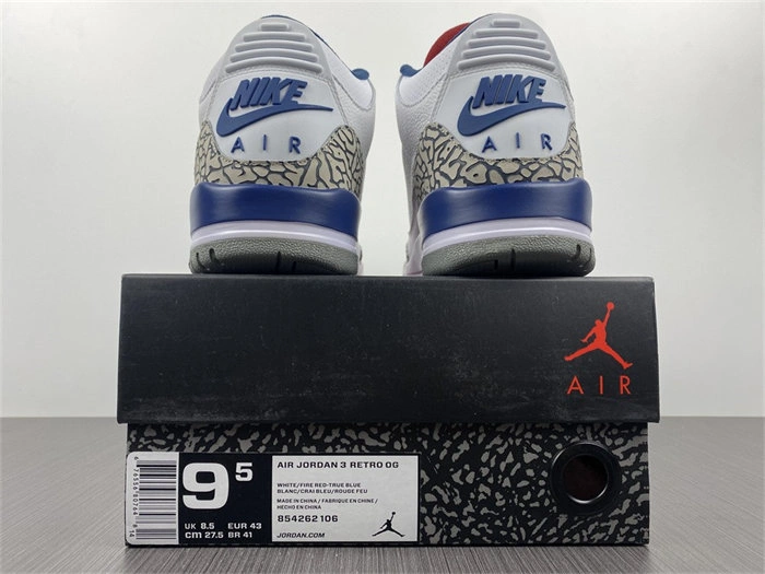 Jordan3 True Blue 854262- Breathable 3839