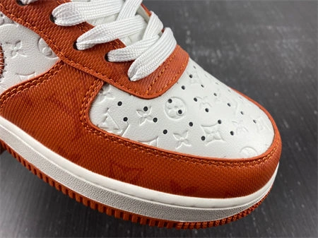 ZipUp Luis Vitton Nike Air Force 1 Low By Virgil Abloh White Orange 5140