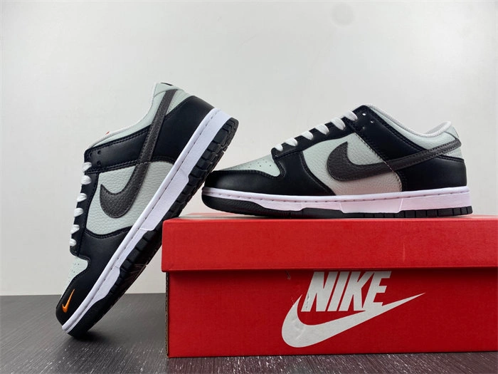 Nike Dunk Low Grey Black Orange Mini Swoosh FN7808- ModernLook 4617