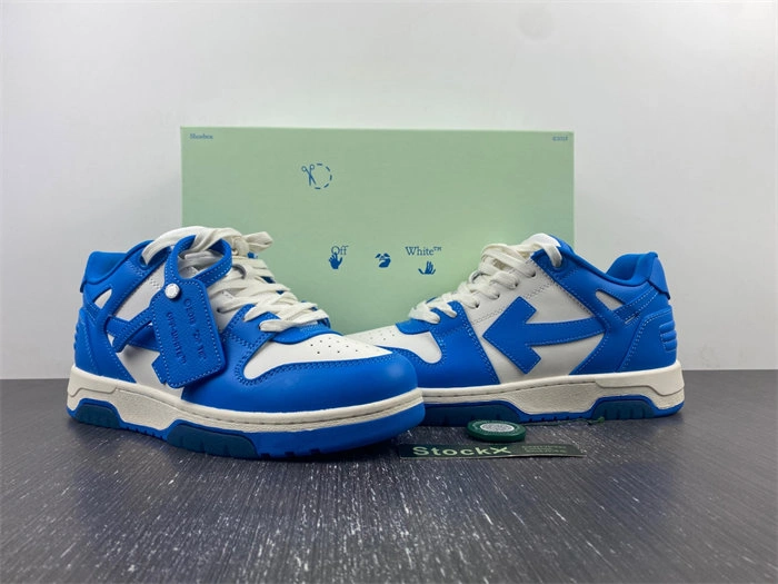 FastDry OFF-WHITE Out Of Office OOO Low Tops White Blue OMIA189F22LEA 3114